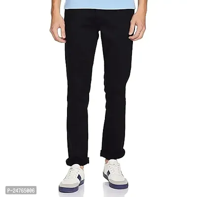 COMFITS Men's Boys Black Fashion Stylish  Formal Plain Jeans (34)