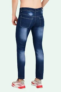 Classic Blue Cotton Blend Solid Jeans For Men-thumb1