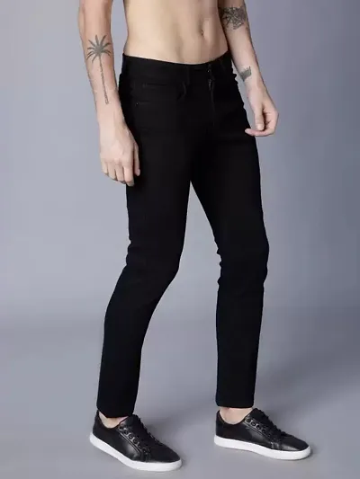 MEN PLAIN BLACK JEANS