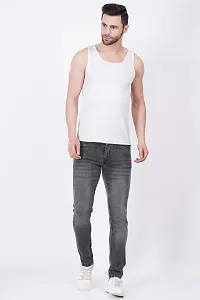 Stylish Grey Cotton Blend Solid Mid-Rise Jeans For Men-thumb2