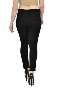 COMFITS Women Black Plain Jeans 4 Buttons Slim fit (36)-thumb1