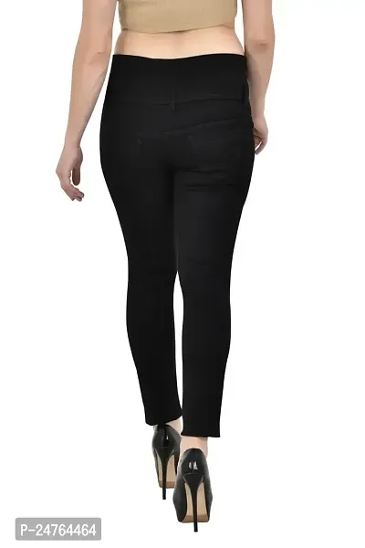 COMFITS Women Black Plain Jeans 4 Buttons Slim fit (36)-thumb2