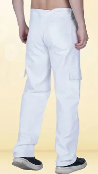 Stylish White Denim Solid Mid-Rise Jeans For Men-thumb1