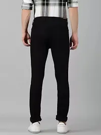 Stylish Black Denim Solid Jeans For Men-thumb1