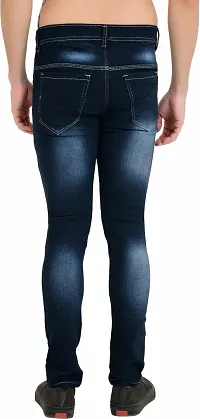 Classic Blue Cotton Blend Solid Jeans For Men-thumb1