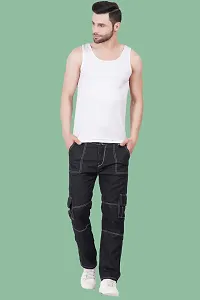 Stylish Black Denim Solid Jeans For Men-thumb2