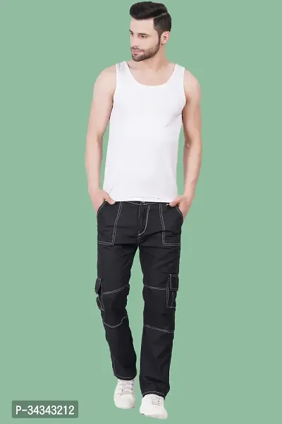 Stylish Black Denim Solid Jeans For Men-thumb3