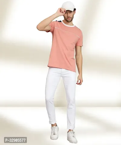 Elegant White Denim Solid Mid-Rise Jeans For Men-thumb3