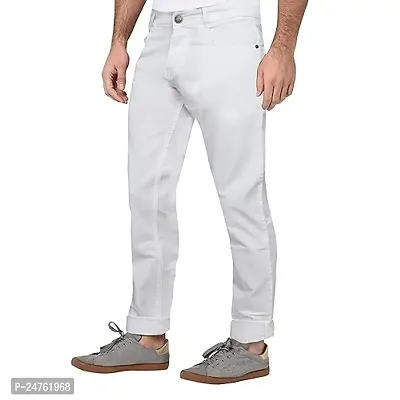 COMFITS Men's White Plain Jeans (34)-thumb0