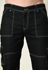 Stylish Black Denim Solid Mid-Rise Jeans For Men-thumb4