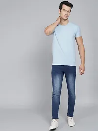 Classic Blue Denim Solid Jeans For Men-thumb1