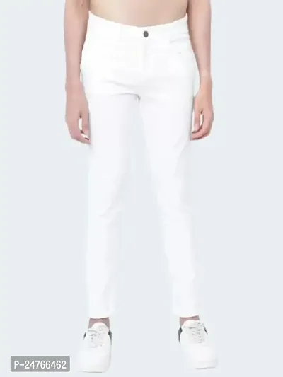 COMFITS Men's Tapered Slim Fit Jeans (26) White