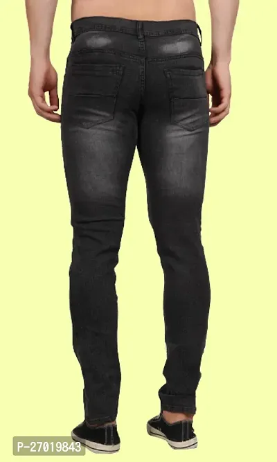 Stylish Cotton Blend Slim Fit Jeans For Men-thumb2