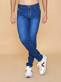 Classic Blue Denim Solid Jeans For Men-thumb3