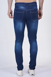 Classic Blue Cotton Blend Solid Jeans For Men-thumb1