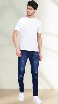 Stylish Blue Denim Solid Jeans For Men-thumb2