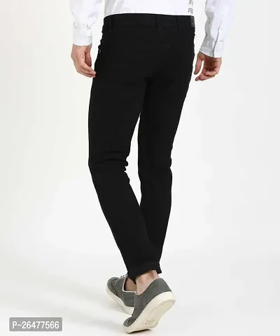 Stylish Black Denim Mid-Rise Jeans For Men-thumb2