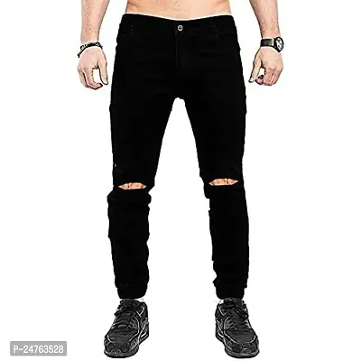 COMFITS Men's Boys Black Stylish Jeans Knee (36)