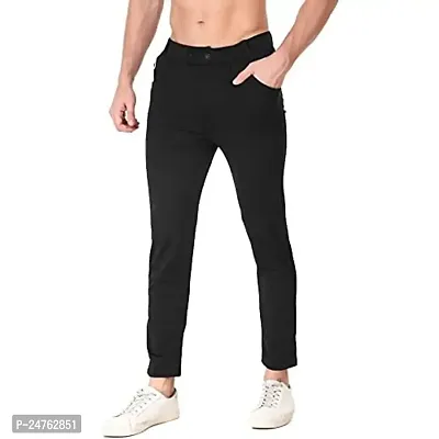 COMFITS Men 2 Button Black Trackpant (M)-thumb0