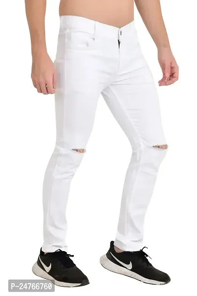 COMFITS Men's Regular Tapered Slit Cut Jeans (30) White-thumb3