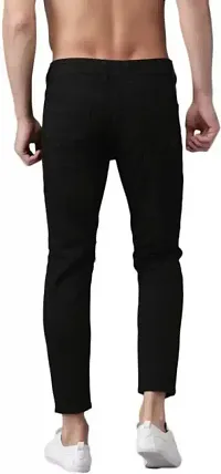 Stylish Black Cotton Blend Mid-Rise Jeans For Men-thumb2