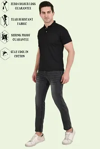 Stylish Grey Cotton Blend Solid Mid-Rise Jeans For Men-thumb2