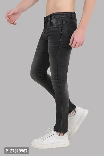 Stylish Cotton Blend Slim Fit Jeans For Men-thumb3