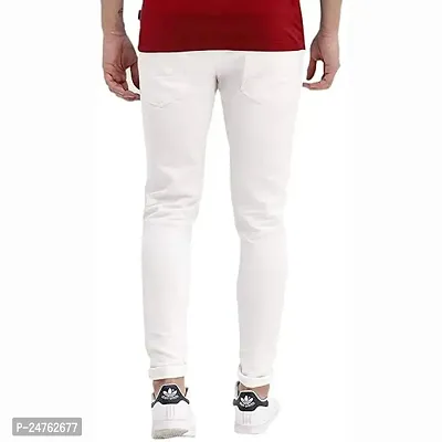 Men Latest Casual White Plain Jeans (34)