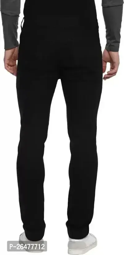 Stylish Black Denim Mid-Rise Jeans For Men-thumb2