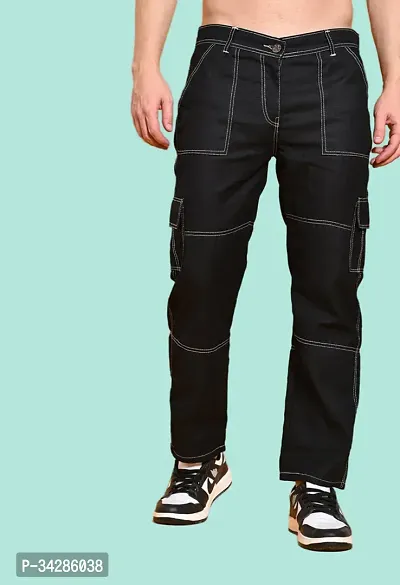 Stylish Denim Black Regular Fit Mid-Rise Jeans For Men-thumb0