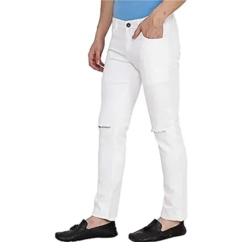 COMFITS Men's Boys Stylish Knee Cut Jeans (28)