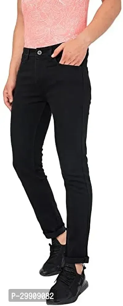 Stylish Black Cotton Blend Mid-Rise Jeans For Men-thumb2