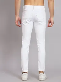 Stylish White Cotton Blend Mid-Rise Jeans For Men-thumb1