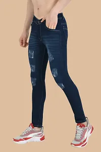 Stylish Blue Solid Regular Fit Denim Jeans For Men-thumb2