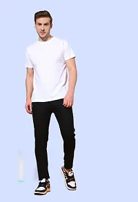 Stylish Black Denim Solid Mid-Rise Jeans For Men-thumb1