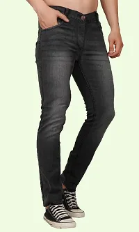 Stylish Cotton Blend Slim Fit Jeans For Men-thumb2