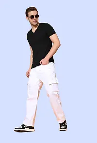 Stylish White Denim Solid Mid-Rise Jeans For Men-thumb2