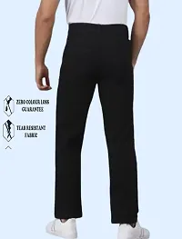 Stylish Black Cotton Blend Solid Mid-Rise Jeans For Men-thumb1