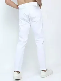 Stylish White Denim Solid Regular Fit Jeans For Men-thumb1