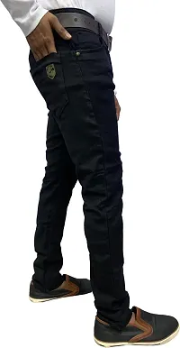 Stylish Black Polycotton Mid-Rise Jeans For Men-thumb3