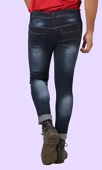 Classic Blue Cotton Blend Solid Jeans For Men-thumb1