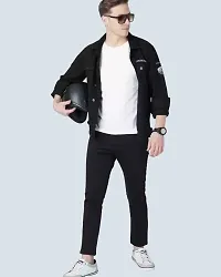 Stylish Black Denim Solid Jeans For Men-thumb2