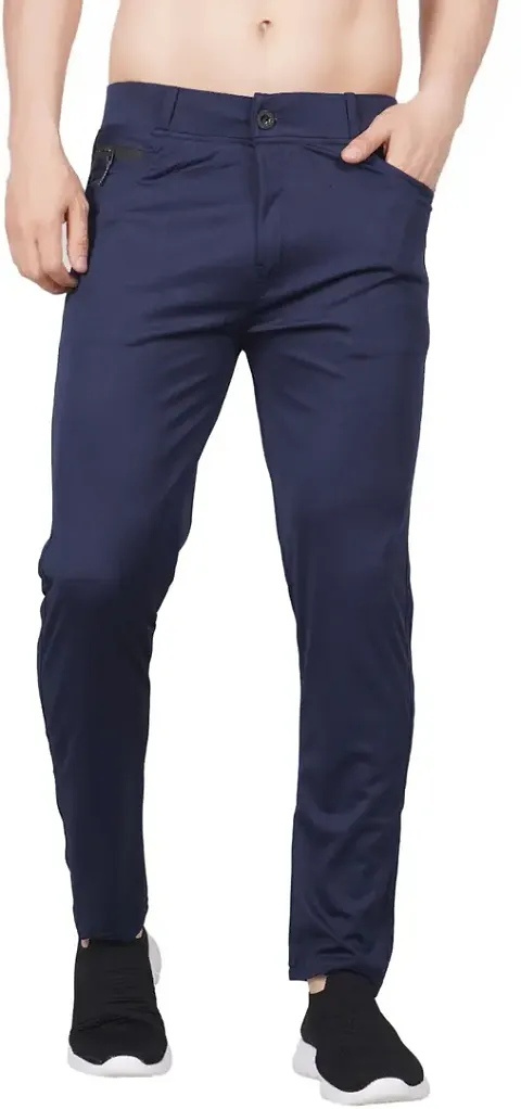 Classic Linen Blend Solid Track Pants for Men