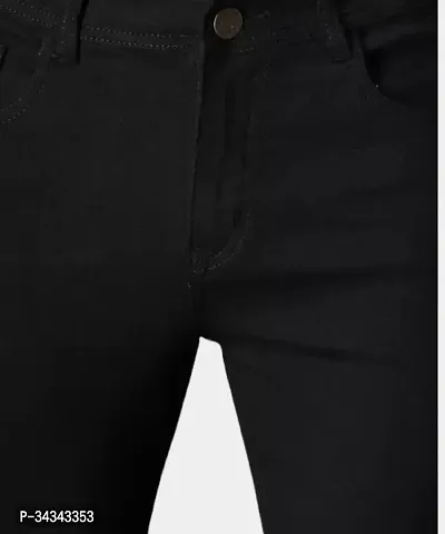 Stylish Black Denim Solid Jeans For Men-thumb3