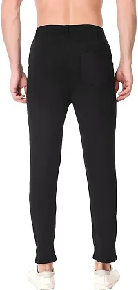 Mevan Stylish Black Lycra Blend Solid Regular Fit Trouser For Men-thumb1