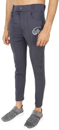 Mevan Stylish Blue Lycra Blend Solid Regular Fit Trouser For Men-thumb2