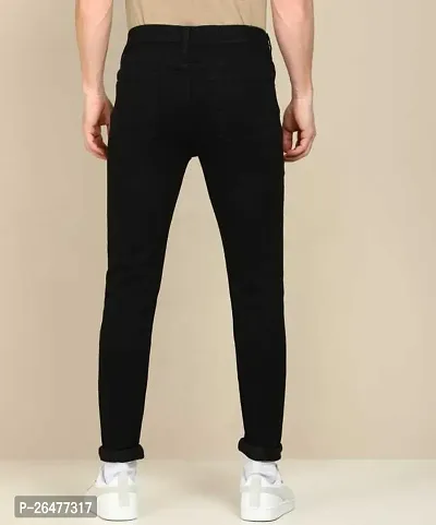 Stylish Black Denim Mid-Rise Jeans For Men-thumb2