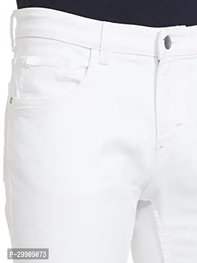 Stylish White Cotton Blend Mid-Rise Jeans For Men-thumb3