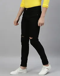 Stylish Black Denim Mid-Rise Jeans For Men-thumb2