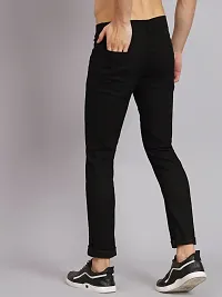 Stylish Black Denim Solid Mid-Rise Jeans For Men-thumb1